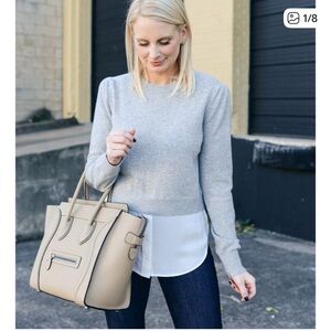 Veronica Beard Cashmere Silk Mixed Media Pullover Sweater M